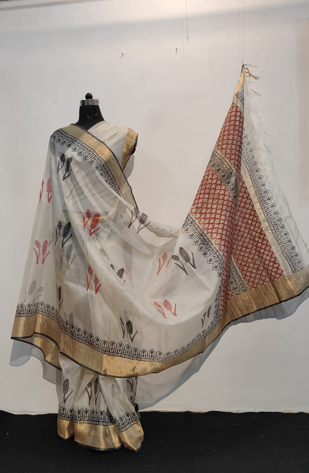 Kosa Silk Digital Print Cream