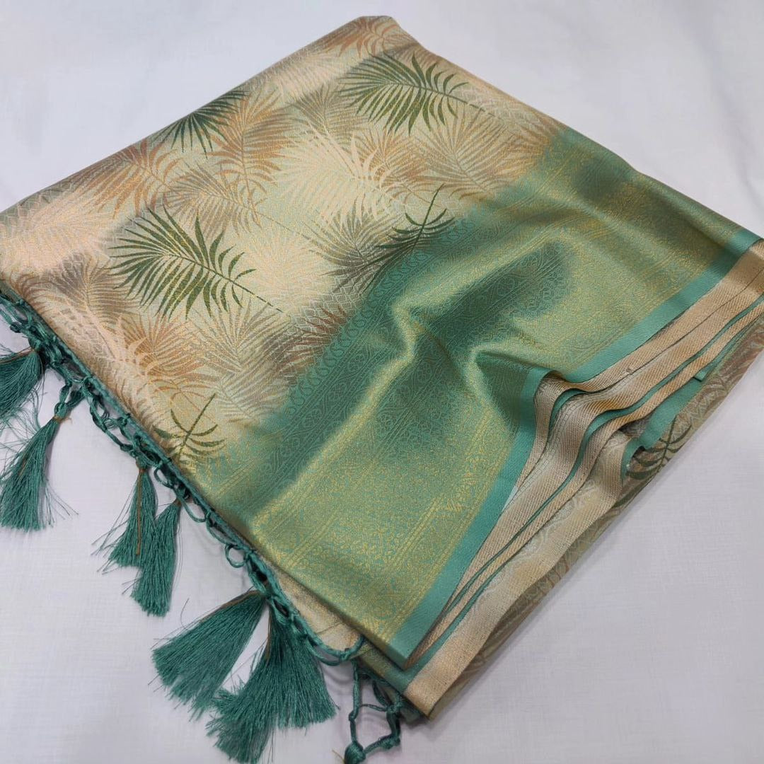 Soft Pattu Silk Saree With Floral Digital Prints