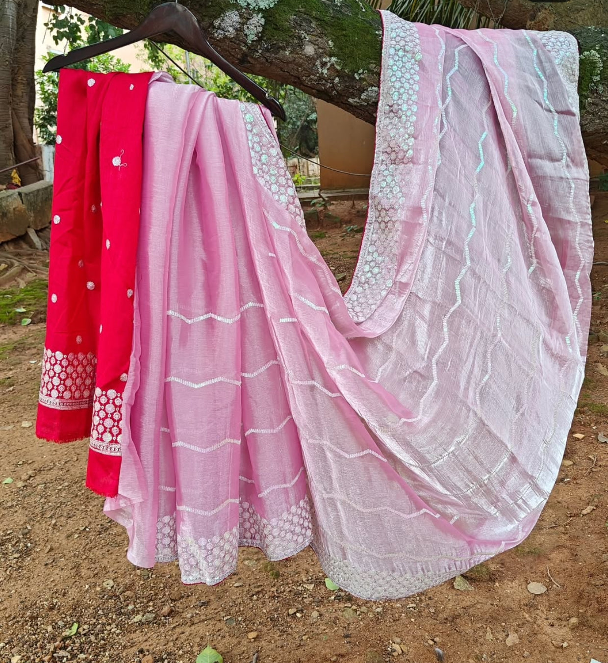 Tissue Embroidered Saree